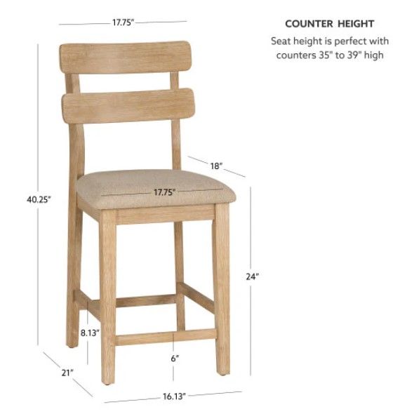 Powell® Daly Beige/Natural Counter Stool-2
