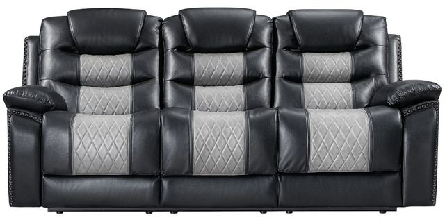 New Classic® Home Furnishings Nikko Black/Gray Power Reclining Sofa-2