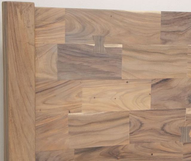 International Furniture Direct Natural Parota Brown Eastern King Panel Bed-3