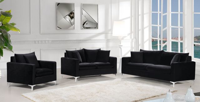 Meridian Furniture Naomi Black Velvet Chair-2