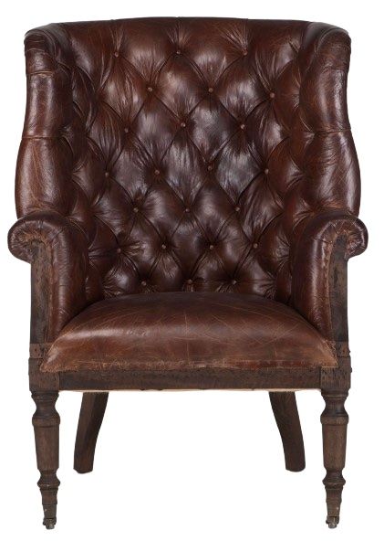 Home Trends & Design Grosvenor Welsh Vintage Cigar/Walnut Accent Chair-1