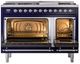 Ilve® Nostalgie II Noblesse 48'' Midnight Blue Pro Style Dual Fuel Range with Chrome Trim-1