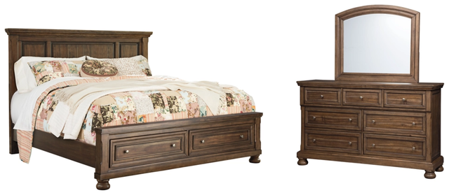 Signature Design by Ashley® Flynnter 2-Piece Medium Brown Queen Panel Bed Set-0