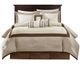 Olliix by Madison Park Genevieve 7 Piece Taupe and Brown California King Comforter Set-0