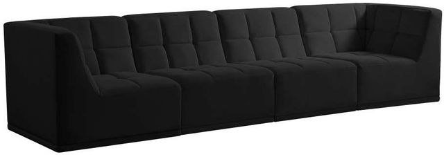 Meridian Furniture Relax Black Velvet 128" Modular Sofa-0