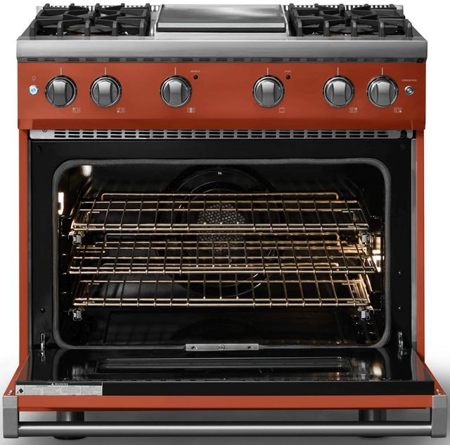 Viking® 5 Series 36" Spiced Cider Pro Style Gas (NG) Range with Polished Chrome Trim-1