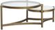 Magnussen Home® Cassidy Volakas Classic Shaped Cocktail Table with Aged Brass Base-0