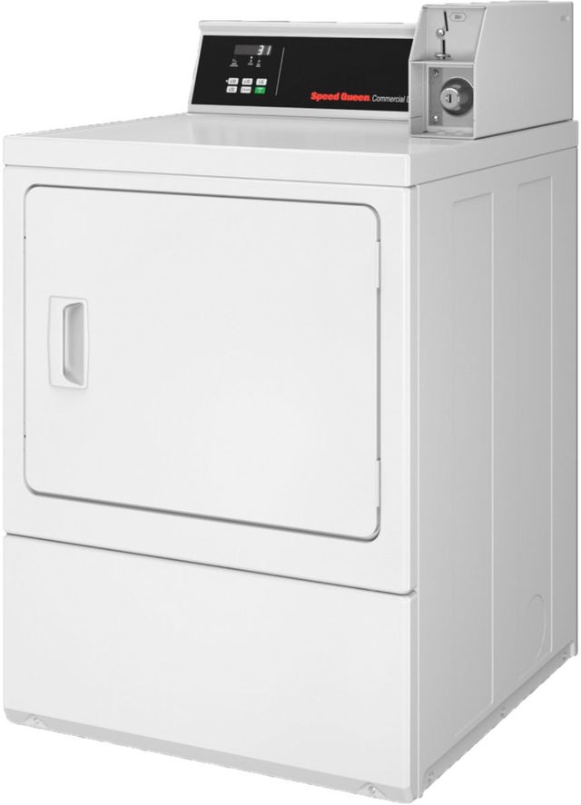 Speed Queen® Commercial 7.0 Cu. Ft. White Coin Drop Front Load Electric Dryer-2