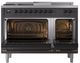 Ilve® Nostalgie II Noblesse 48'' Graphite Matte Pro Style Dual Fuel Range with Burnished Trim-1