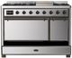 Ilve® Majestic III 48" Stainless Steel Pro Style Dual Fuel Liquid Propane Range with 8 Burners and Burnished Trim-2