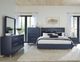 Modus Furniture Argento Navy Blue California King Panel Bed-1