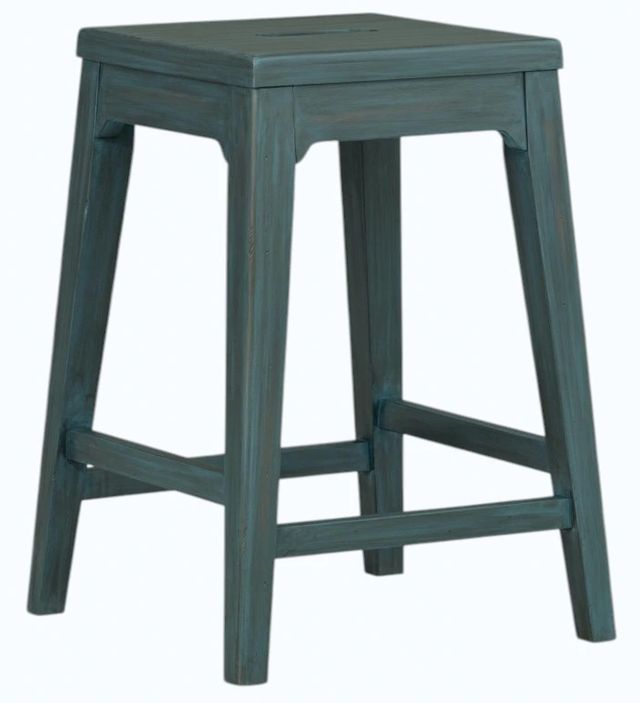 Legacy Classic Lake House Sea Glass Counter Height Backless Stool-0