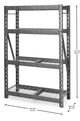Gladiator® Hammered Granite 48" Wide Heavy Duty Rack with Four 18" Deep Shelves-3