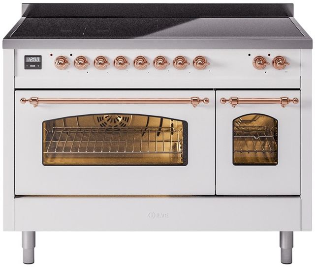Ilve® Nostalgie II Series 48" White Pro Style Induction Range-0