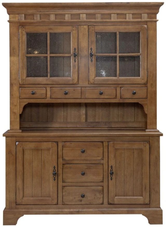 Liberty Furniture Treasures Rustic Oak Hutch and Buffet-2
