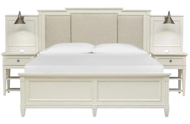 Magnussen Home® Willowbrook 3-Piece Egg Shell White/Natural Upholstered King Wall Bedroom Set-2