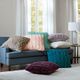 Olliix by Madison Park Ruched Fur Aqua 25" x 25" Euro Pillow-1