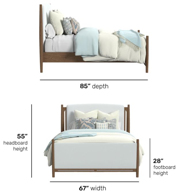 Flexsteel® Verona Brown Oak/Cream Queen Upholstered Panel Bed-1