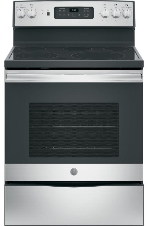 GE® 30" Fingerprint Resistant Stainless Steel Free Standing Electric Range-0