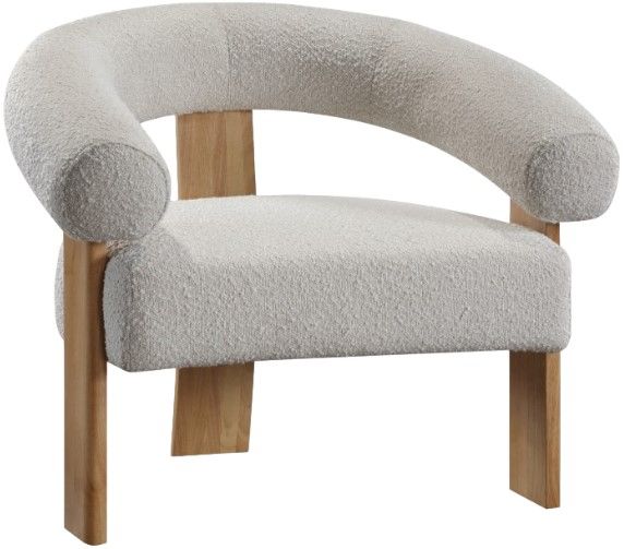 Meridian Furniture Winston Cream/Natural Boucle Accent Chair-0