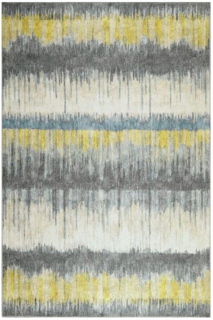 KAS Rugs London Gold/Grey Horizons 5'x8' Area Rug-0