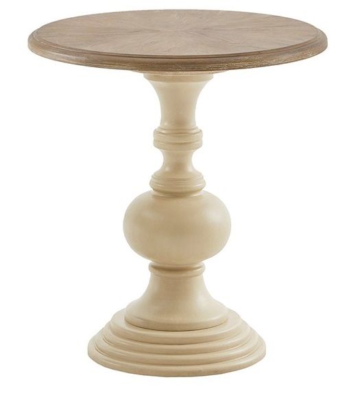 Olliix by Madison Park Lexi Walnut Table with Antique Cream Base-0