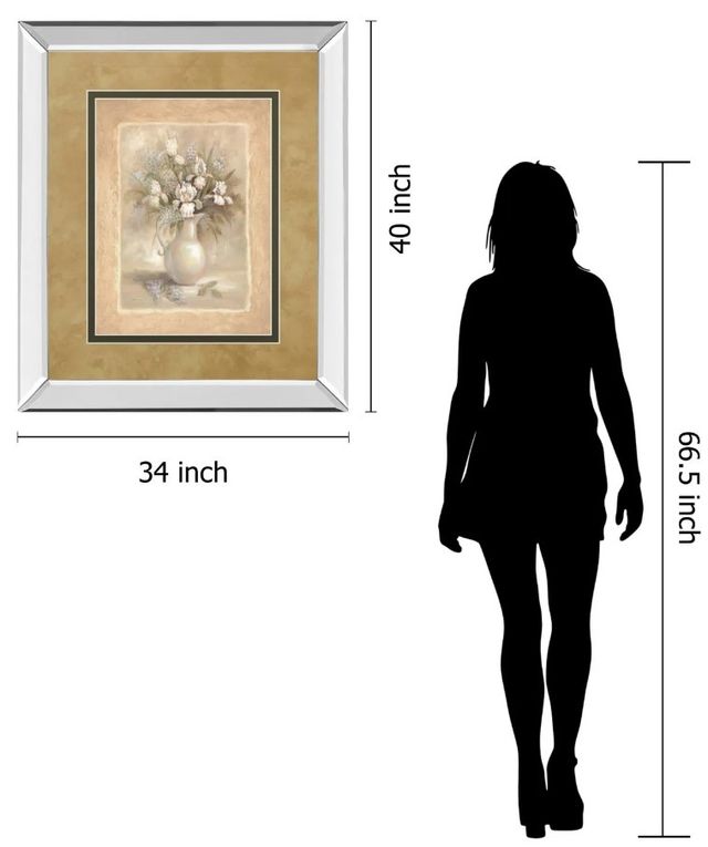 Classy Art White Bounty I By Vivian Flasch Mirror Framed Wall Art-3