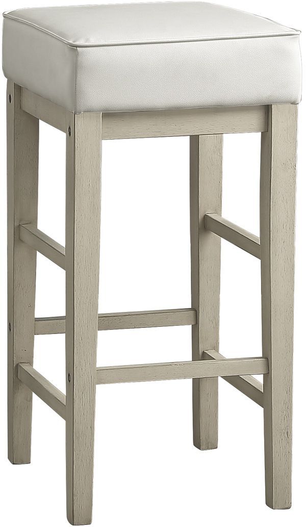 Mazin Furniture Pittsville White Bar Stool-0
