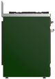 Ilve® Majestic III 30" Emerald Green Pro Style Dual Fuel Natural Gas Range with Solid Door and Chrome Trim-4
