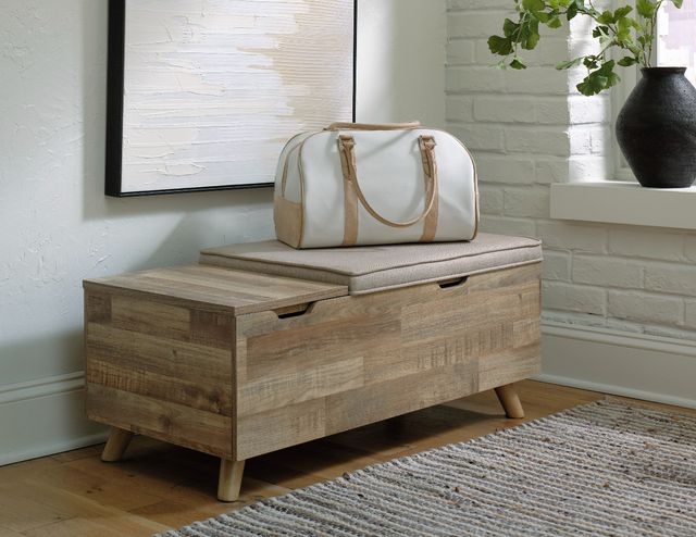 Signature Design by Ashley® Gerdanet Beige/Brown Storage Bench-4