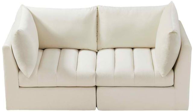 Meridian Furniture Jacob Cream 66" Modular Velvet Sofa-1
