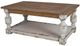 A & B Home Alcott Natural Coffee Table with Whitewash Base-0