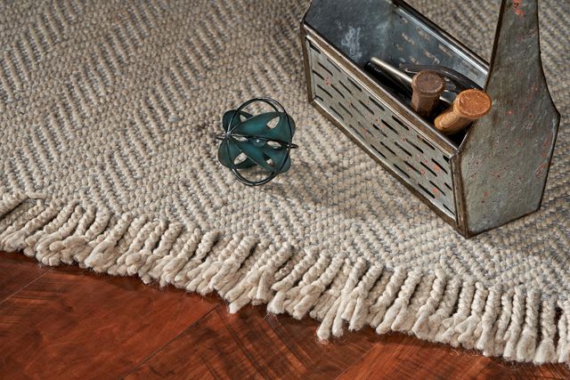 KAS Rugs Maui Oatmeal Herringbone 5'x8' Rug-3
