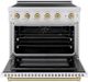 ZLINE Autograph Edition Paramount 36" Stainless Steel Pro Style Induction Range with White Matte Door and Champagne Bronze Accents-1
