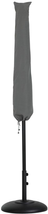 Meridian Furniture Fiji Black/Matte Black Aluminum Outdoor Patio Umbrella and Round Base-4