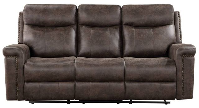 New Classic® Home Furnishings Quade Mocha Dual Manual Reclining Sofa-2