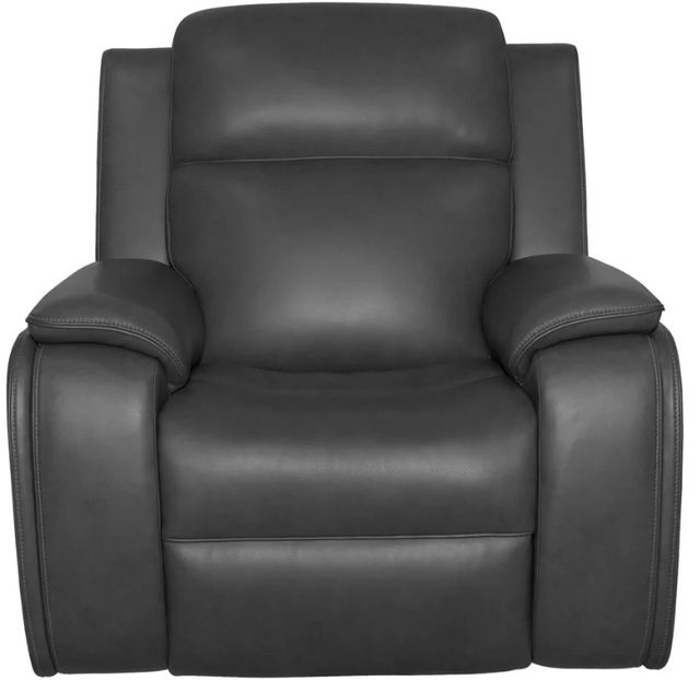 Flexsteel® Ziggy Iron Leather Power Recliner with Power Headrest and Lumbar-4