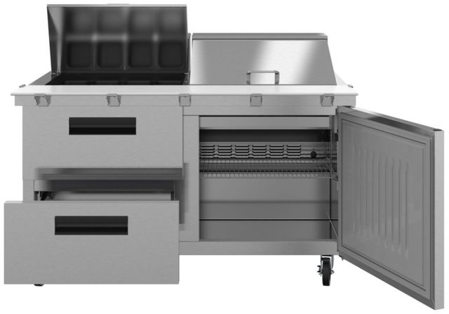 Hoshizaki 60" 17.55 Cu. Ft. Stainless Steel Two Section Mega Top Prep Table Refrigerator with Drawer and Door Combo-2