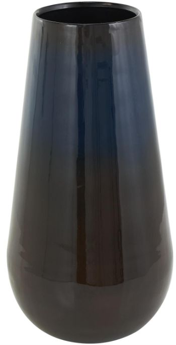 Deco Marche Blue 8" Ombre Vase with Brown Accents-0