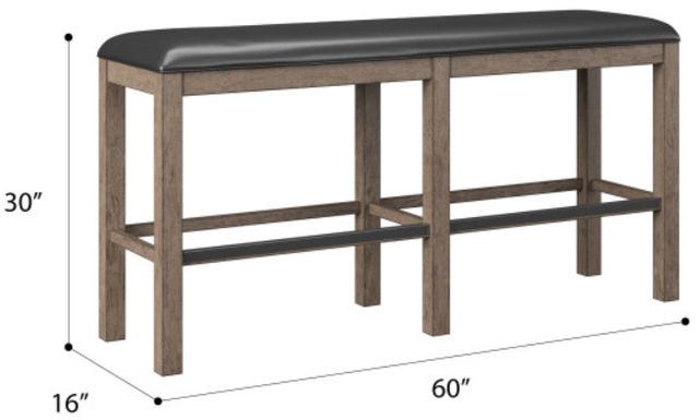 Emerald Home Benton Black/Pecan Brown 60" Bar Bench-2