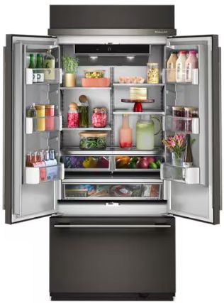 KitchenAid® 36" 20.8 Cu. Ft. Black Ore Built-In French Door Refrigerator -2