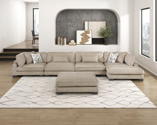 Homelegance® Tinley 5-Piece Brown Modular Sectional with Chaise and Ottoman-1