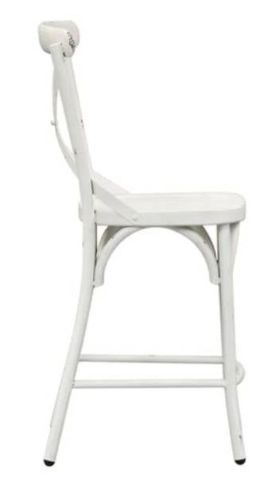 Liberty Furniture Vintage Antique White X Back Counter Stool-2