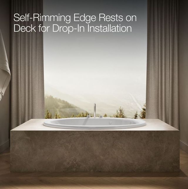 KOHLER® Sunward® White 60" x 42" Drop-In/Undermount Whirlpool Bath with Multiple Pump Location-3