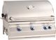 Fire Magic® Aurora 30" 4-Burner Stainless Steel Built In Left Analog Natural Gas Grill with Backburner and Rotisserie Kit-0