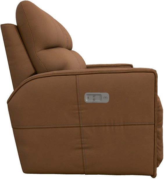 La-Z-Boy® Maddox Camel Leather Power Reclining 2-Seat Sofa with Headrest-3