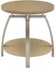 Coaster® Dacre Greige End Table with Satin Nickel Base-3