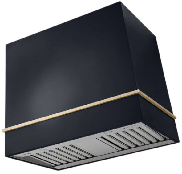 AGA Loge 36" Black Wall Mounted Range Hood with Brushed Brass Trim-0
