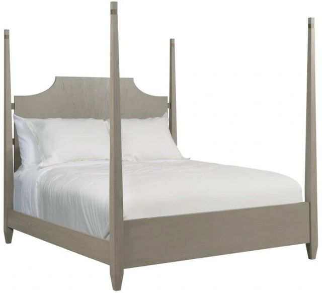 American Drew® Milan Patterson Gray Tone Queen Upholstered Poster Bed-0