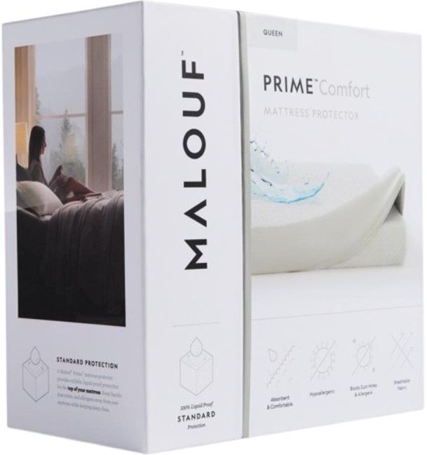 Malouf® Prime™ Terry Queen Mattress Protector-0
